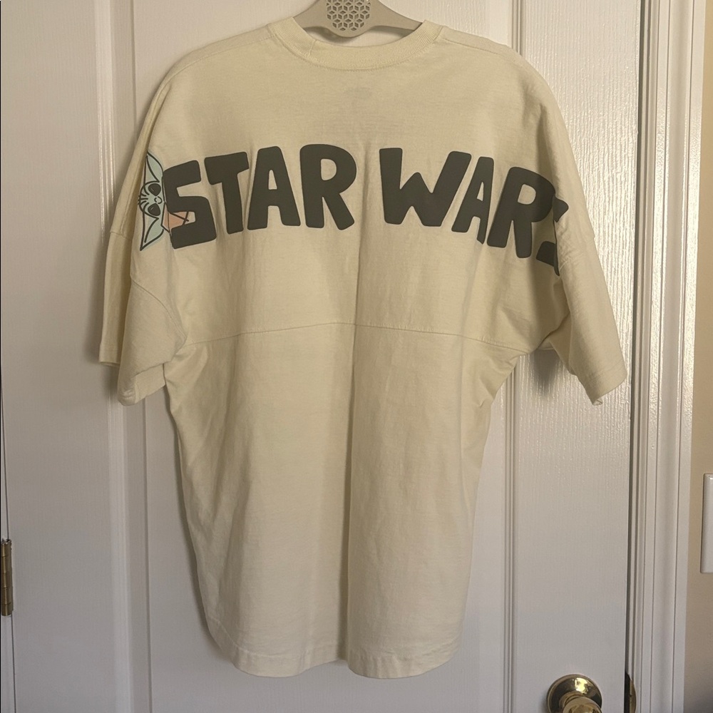 Disney Parks Spirit Jersey Star Wars The Child Cream 'Wanted' Graphic Tee - Picture 5 of 7
